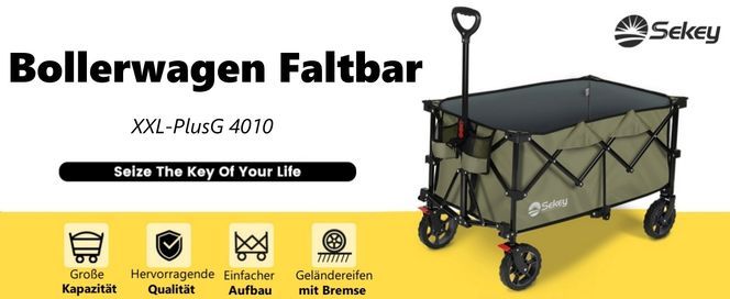 Sekey 4010 Serie Bollerwagen – 200kg Tragkraft | 200L Volumen | Standard Geländeräder
