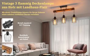 Vintage Design mit 3 Metall Käfig Schirmeng