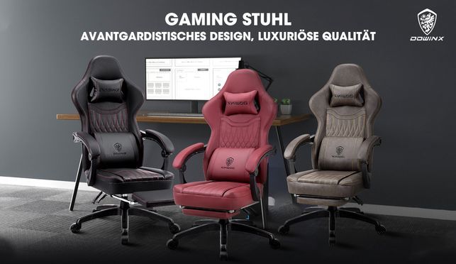 Gaming‑Stuhl Mit Fußstütze – Ergonomisch, Stoffbezug, Verstellbare Rückenlehne Bis 135°, Bis 136 Kg Belastbar