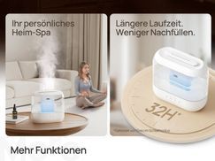 GuterWal L4 Luftbefeuchter - 4,5L Tank Für Bis Zu 35h Laufzeit Im Schlafzimmer & Büro