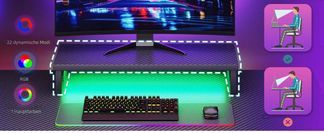  Gaming Computertisch Monitorständer mit LED Licht