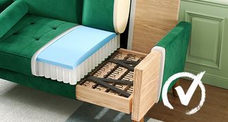 Stabiles Gestell & massive Holzbeine