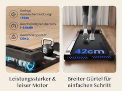Extra breites Laufband für mehr Komfort