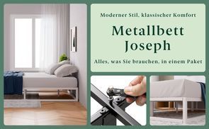 Zinus Joseph Bettgestell 180x200 Cm In Schwarz – Mit Praktischem Stauraum Und Hoher Stabilität