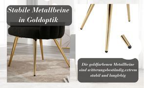 Stabile Metallbeine in Goldoptik