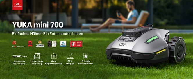 Mammotion YUKA Mini 800 robotic lawnmower without boundary wire, with 4G module, for lawns up to 800 m² to 1100 m²