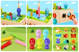 HELDENGUT® Geliebtes 4in1 Angelspiel Für Kinder Ab 2 Jahre [Mit Spannenden Spielen Zu Den Zoo-Bewohnern] - Pädagogisches Montessori Spielzeug Ab 2