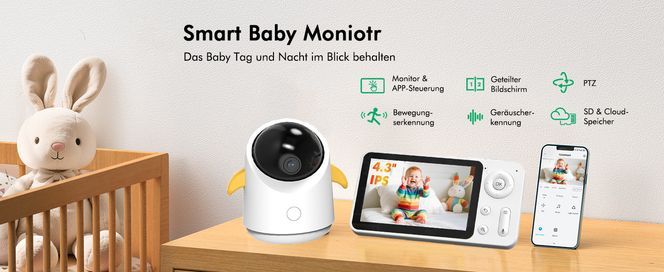 4,3 Zoll WLAN Video Babyfon