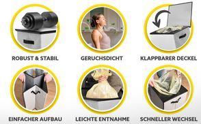 Wäschekorb – 70 L, geruchsdicht mit Schnellwechsel System