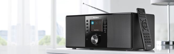 Karcher DAB 5000+ Digitalradio (DAB) (Digitalradio (DAB), FM-Tuner, UKW mit  RDS, 10 W), Bluetooth, Sleep-Timer, Weckfunktion
