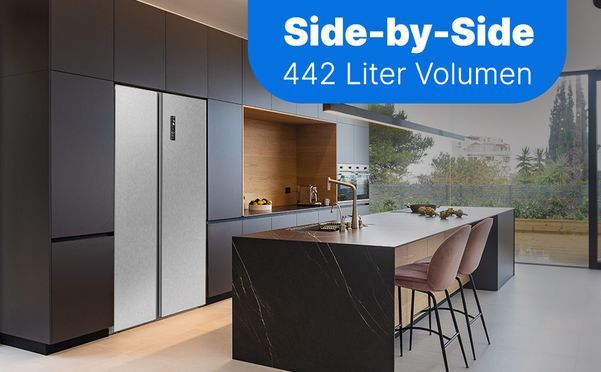 Bomann Side-by-Side Kühlschrank SBS 7344 - ideal für viel Platz & Komfort in der Küche