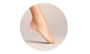 Nahezu unsichtbare Fußspitze