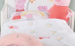 roba hoes voor Montessori huisbedden 90 x 200 cm in Peppa Pig design roba hoes voor Montessori huisbedden 90 x 200 cm in Peppa Pig design
