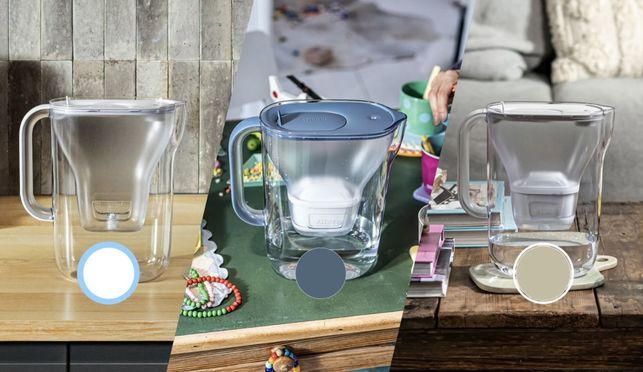 BRITA Wasserfilter Kanne Style Essential weiß inkl. 2x BRITA MAXTRA PRO Extra Kalkschutz, Kühlschrankgeeignete Filterkanne (2,4l) filtert Verunreinigungen etc, Wasserfilteranlage