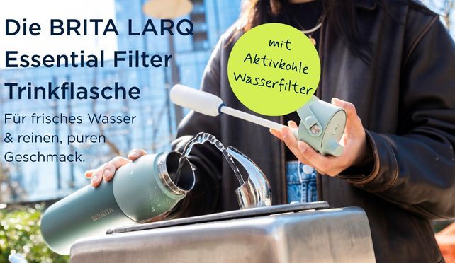 BRITA LARQ Essential Filter Trinkflasche für frisches Wasser & reinen, puren Geschmack.