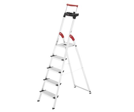 Hailo Alu-Sicherheits-Haushaltsleiter XXL – 7 Stufen, Bis 325 Cm Arbeitshöhe, 150 Kg Belastbar