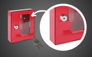 HMF Schlüsselkasten abschließbarer Notschlüsselkasten mit 2 Schlüsseln,  ohne Hammer, 15x12x4cm