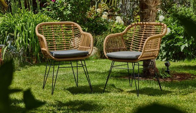 Gartenstuhl PARAMO 2er Set Braun/Schwarz 