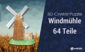 3D Crystal Puzzle - Windmühle mit 64 Teilen