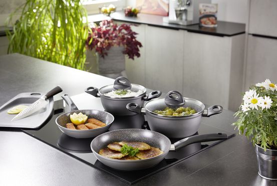 STONELINE CERAMIC Kochgeschirr | Antihaftbeschichtung mit echten Steinpartikeln in Keramikausführung