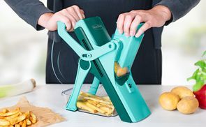 Obst Multizerkleinerer QYKIC Gemüseschneider, ONCE FOR ALL Verstellbar Gem Sehobel Mandoline Vegetable Slicer