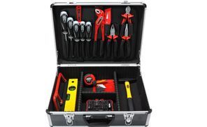 FAMEX Werkzeugset 745-48 Werkzeugkoffer gefüllt mit Werkzeug, (Werkzeug  Satz, 164-St), abschließbar