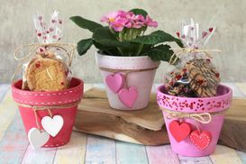 Terrakotta Topf zum Valentinstag