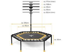 Maße & höhenverstellbare Haltestange