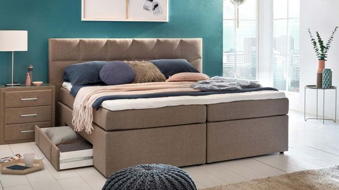 Boxspringbett mit praktischem Bettkasten