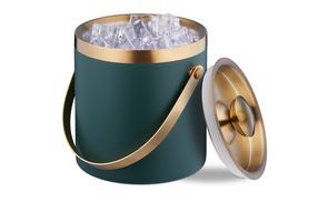 Produktbild von Eiskübel 1,3L – Edelstahl 304, Doppelwandig, Luftdichter Deckel, Sieb & Eiszange – Isoliert, Für Cocktails, Parties & Outdoor