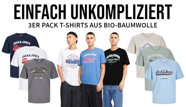 EINFACH UNKOMPLIZIERT – 3ER PACK T SHIRTS AUS BIO BAUMWOLLE
