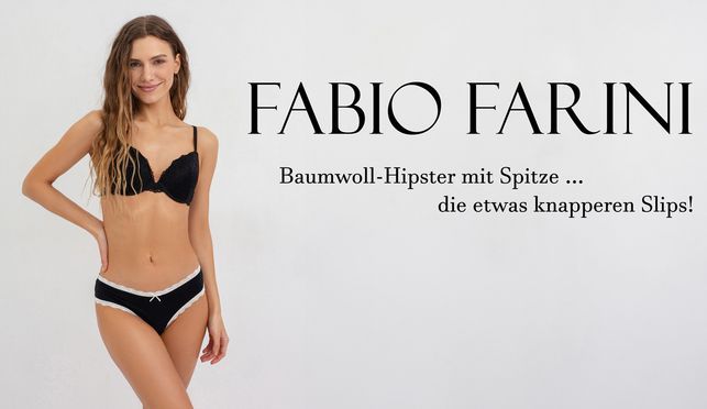 Die Damen Baumwoll-Hipster mit abgesetzter Spitze