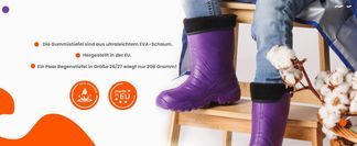 Ladeheid Kinder Gummistiefel gefütte