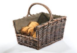 Kobolo Weidenkorb Für Kaminholz - Mit Juteeinsatz Bis 25kg Tragkraft