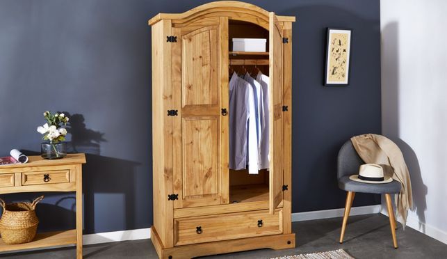 Massiver Kiefer Kleiderschrank SALSA – Stilvoller Schrank für Ihr Schlafzimmer