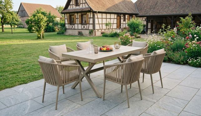 IDIMEX GartenloungeSet ISOLA, Gartenmöbel Set mit 6 Stühlen aus Alu
