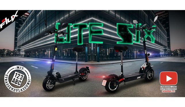 eFlux E-Scooter Vision X2 Elektro Roller mit Straßenzulassung klappbar,  1500,00 W, 45 km/h, (1 tlg), Scooter - bis 50 km Reichweite - Lithium-Ionen  Akku - Sitz