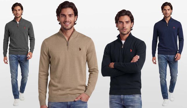 Half Zip Strickpullover mit zeitloser Eleganz
