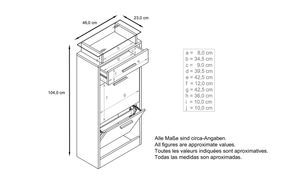 Maßangaben Schuhschrank Loret V2