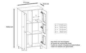 Maßangaben Vitrine Denjo