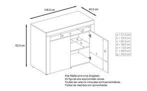 Maßangaben Kommode Valencia