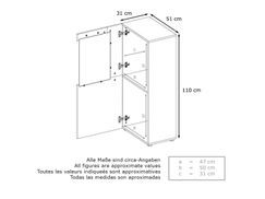 Maßangaben Vitrine Movie