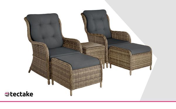 Aluminium Rattan Sitzgruppe Benissa 2+2