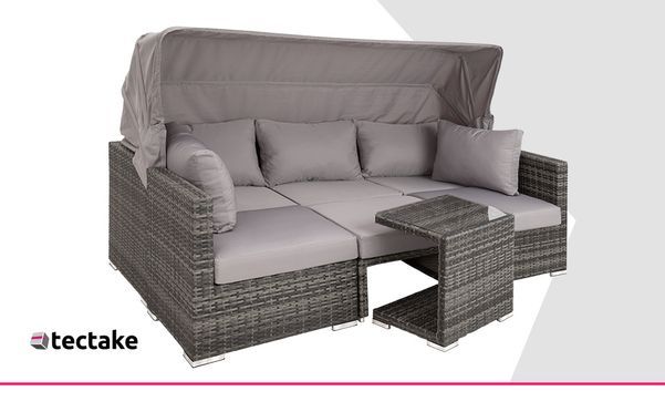 Rattan Lounge mit Aluminiumgestell San Marino