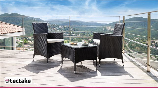 Rattan Gartenset Luzern 2+1 inkl. Bezüge in 2 Farben