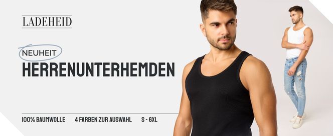 Ladeheid Herrenunterhemden: 4 Farben, 100% Baumwolle