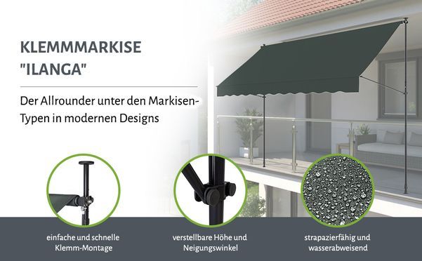 Klemmmarkise Uv Beständig Empasa Klemmmarkise 'ILANGA' Balkon Markise Klemm- Markise, UV-beständig Und Höhenverstellbar Von Empasa. Markisen Günstig Online Kaufen Bei Möbel & Garten Pampers 4