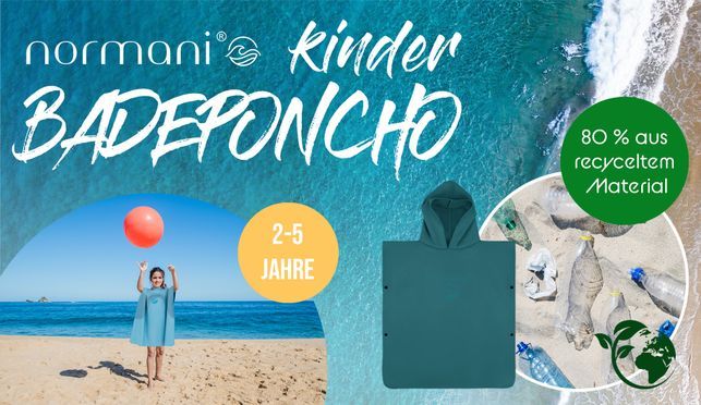 Kinder Mikrofaserponcho aus recyceltem Material