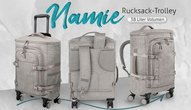 normani Reisetasche „Namie“ – Trolley und Rucksack in einem.
