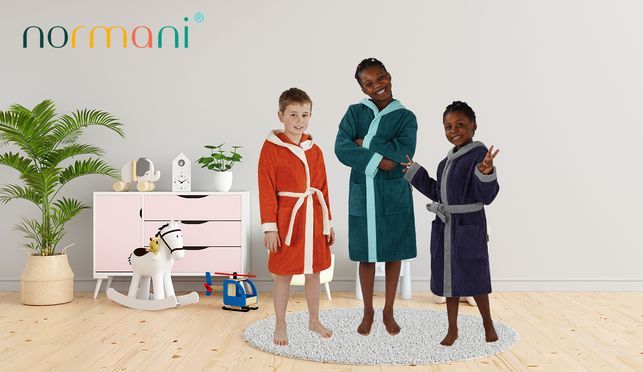 Kuscheliger Kinderbademantel aus Bio Baumwolle